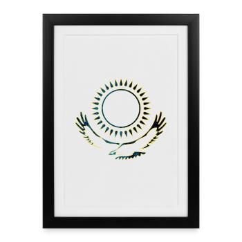 Kazakhstan Adler noble - Affiche encadrée (27 × 37 cm) - noir - Devant
