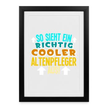 Altenpfleger - Gerahmtes Poster (27 × 37 cm) - Schwarz - Vorne