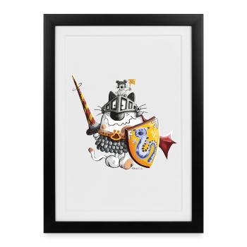 Cat Knight - Framed poster (27 × 37 cm) - black - Front