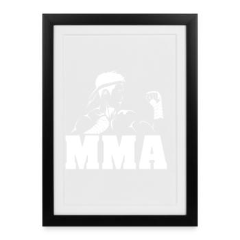 mixed martial arts symbol fighter mma gift - Framed poster (27 × 37 cm) - black - Front