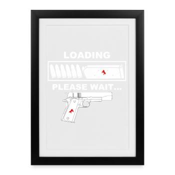 Propriétaire d’armes, 9mm - Affiche encadrée (27 × 37 cm) - noir - Devant