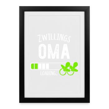 Zwillingsoma Loading Oma Großmutter Zwillinge - Gerahmtes Poster (27 × 37 cm) - Schwarz - Vorne