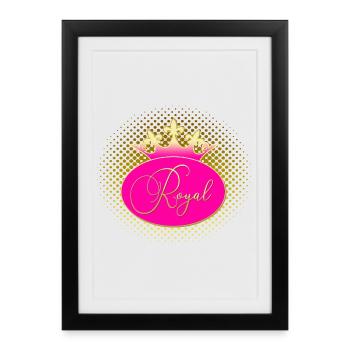 ROYAL Krone Gold Pink - Affiche encadrée (27 × 37 cm) - noir - Devant
