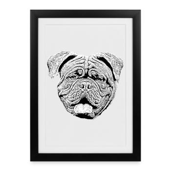 Great Dane Bulldog Bordeaux Great Dane Dog Head - Framed poster (27 × 37 cm) - black - Front