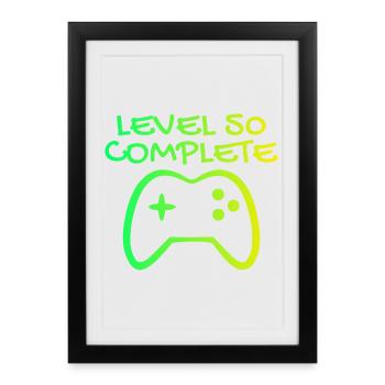 50th Birthday Level 50 Complete - Framed poster (27 × 37 cm) - black - Front