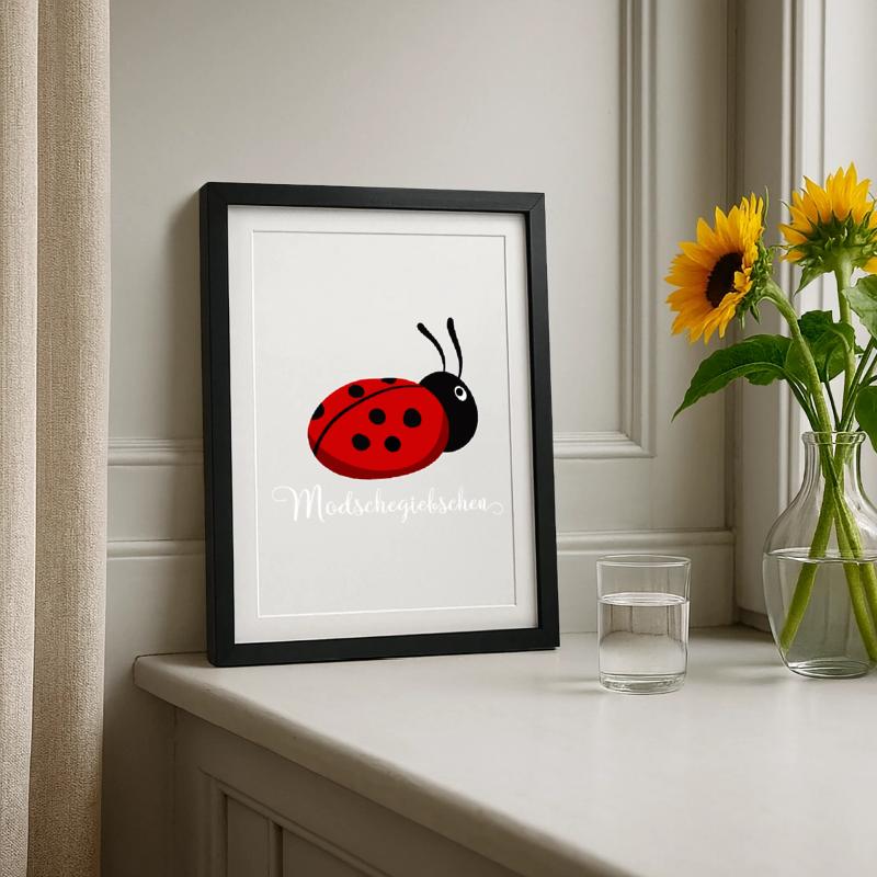 Modschegiebchen Ladybug Saxon Gift Idea Framed poster (27 × 37 cm)