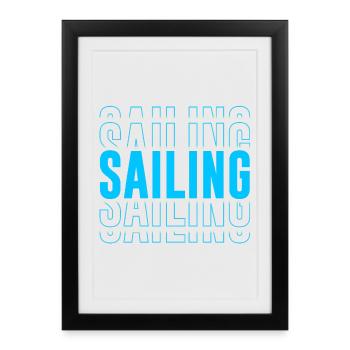 Sailing Typography - Text Stacked - Framed poster (27 × 37 cm) - black - Front