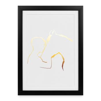 Amoureux des chevaux pour hommes - Affiche encadrée (27 × 37 cm) - noir - Devant