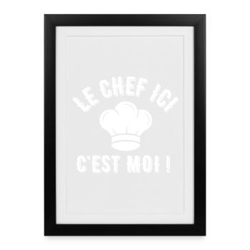 cuisinier, fan de cuisine, chef de cuisine - Affiche encadrée (27 × 37 cm) - noir - Devant