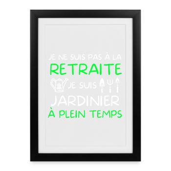 jardinier, jardiner, jardinage, paysagiste - Affiche encadrée (27 × 37 cm) - noir - Devant