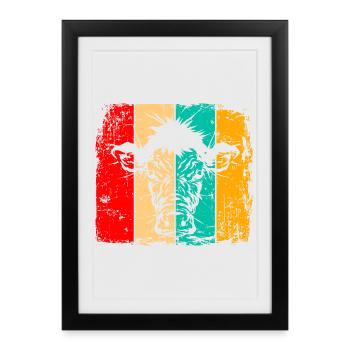Rétro vache - Affiche encadrée (27 × 37 cm) - noir - Devant