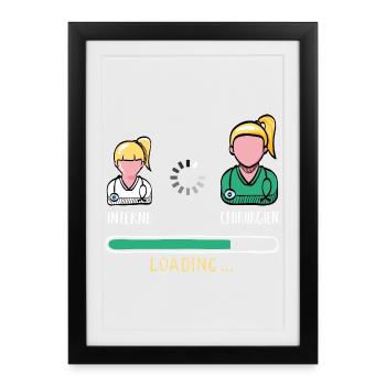 Chargement Interne Médecin Humour Futur Chirurgien - Affiche encadrée (27 × 37 cm) - noir - Devant