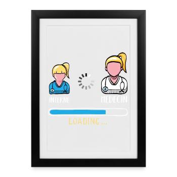 Chargement Interne Médecin Humour Futur Médecin - Affiche encadrée (27 × 37 cm) - noir - Devant