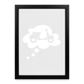 Scooter Holiday Ready Thought Bubble Italy Speech Bubble - Framed poster (27 × 37 cm) - black - Front