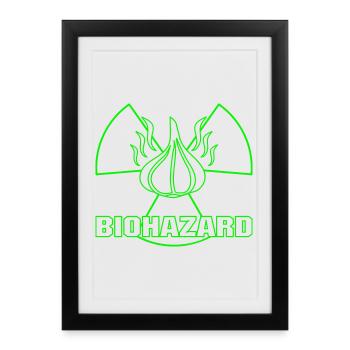 DANGER BIOLOGIQUE DE L’AIL - Affiche encadrée (27 × 37 cm) - noir - Devant