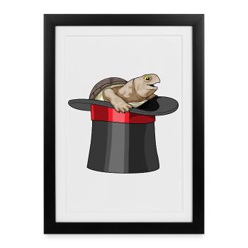 Cylindre Turtle Wizard - Affiche encadrée (27 × 37 cm) - noir - Devant