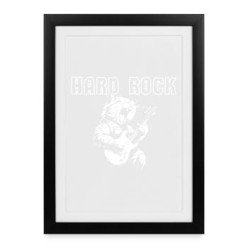 Hard Rock Cat - Affiche encadrée (27 × 37 cm) - noir - Devant