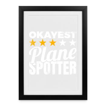 Average Planespotter - Framed poster (27 × 37 cm) - black - Front