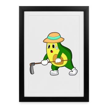 Avocado Landwirt Hacke Bauernhof - Framed poster (27 × 37 cm) - black - Front