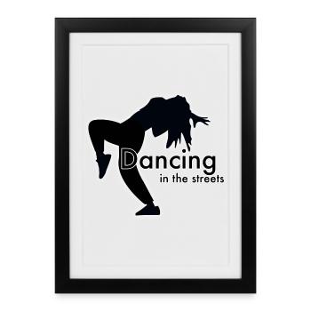 Danser dans les rues - Affiche encadrée (27 × 37 cm) - noir - Devant