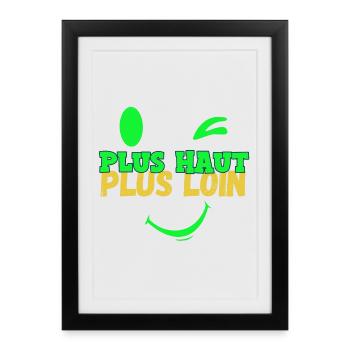 Motivation Plus Haut Plus Loin - Affiche encadrée (27 × 37 cm) - noir - Devant