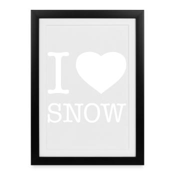 I LOVE SNOW - Framed poster (27 × 37 cm) - black - Front
