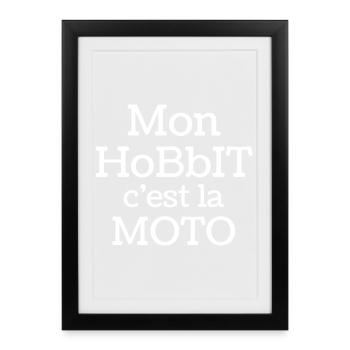 moto, motard, chopper - Affiche encadrée (27 × 37 cm) - noir - Devant