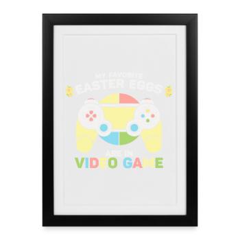 Easter Eggs, Happy Easter, Chocolate Eggs - Framed poster (27 × 37 cm) - black - Front