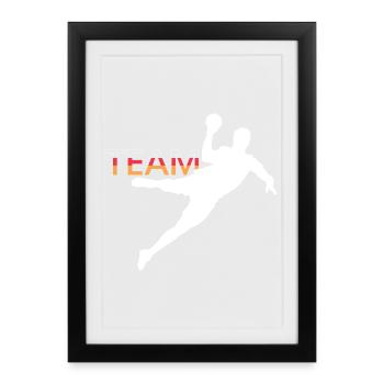 Club de logo de l’équipe d’Allemagne de handball de l’EC - Affiche encadrée (27 × 37 cm) - noir - Devant
