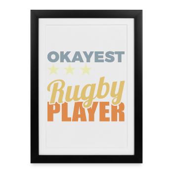Average rugby player - Framed poster (27 × 37 cm) - black - Front