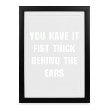 You have it fist thick behind the ears - Framed poster (27 × 37 cm) - black - Front