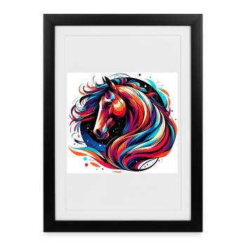 Horse - Framed poster (27 × 37 cm) - black - Front