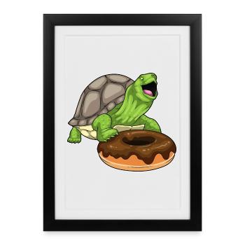 Beignet Tortue - Affiche encadrée (27 × 37 cm) - noir - Devant