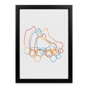 Retro Roller Skates - Framed poster (27 × 37 cm) - black - Front