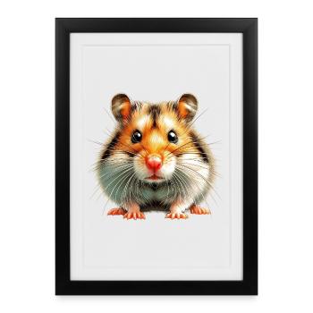 Hamster - Affiche encadrée (27 × 37 cm) - noir - Devant