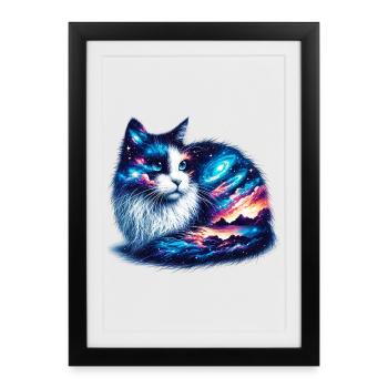Cat - Framed poster (27 × 37 cm) - black - Front