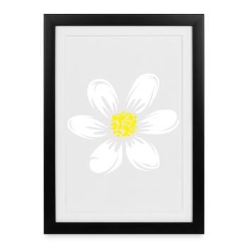 Daisy Boho prairie plantes Nature symbole - Affiche encadrée (27 × 37 cm) - noir - Devant