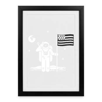 T Shirt drapeau Breton humour bretagne drôle lune - Affiche encadrée (27 × 37 cm) - noir - Devant