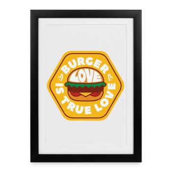 Burger Love - Affiche encadrée (27 × 37 cm) - noir - Devant