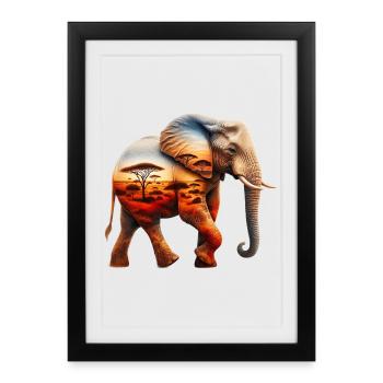 Elephant - Framed poster (27 × 37 cm) - black - Front