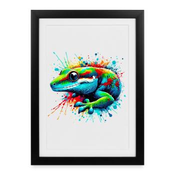 Gecko - Affiche encadrée (27 × 37 cm) - noir - Devant