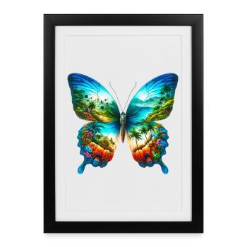 Papillon - Affiche encadrée (27 × 37 cm) - noir - Devant