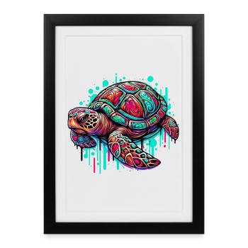 Turtle - Framed poster (27 × 37 cm) - black - Front