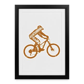 Mountainbiker Spruch - Gerahmtes Poster (27 × 37 cm) - Schwarz - Vorne