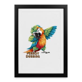 Perrot dubbing Feathered Shards The Tropical Parrot - Framed poster (27 × 37 cm) - black - Front