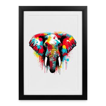 Éléphant - Affiche encadrée (27 × 37 cm) - noir - Devant