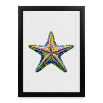 Étoile de mer - Affiche encadrée (27 × 37 cm) - noir - Devant
