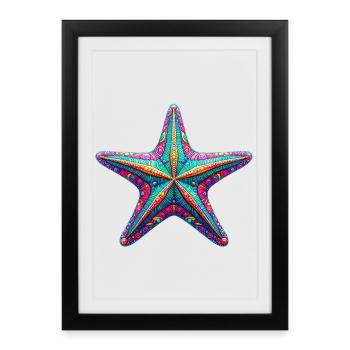Étoile de mer - Affiche encadrée (27 × 37 cm) - noir - Devant