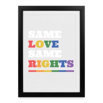 LGBTQ Pride Month - Same Love, Same Rights - Framed poster (27 × 37 cm) - black - Front
