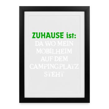 Home is where my mobile home is - Framed poster (27 × 37 cm) - black - Front